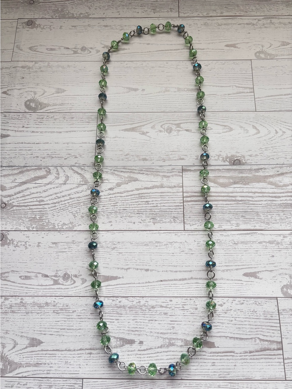 5 for $25! Green Glass Beaded Long Necklace